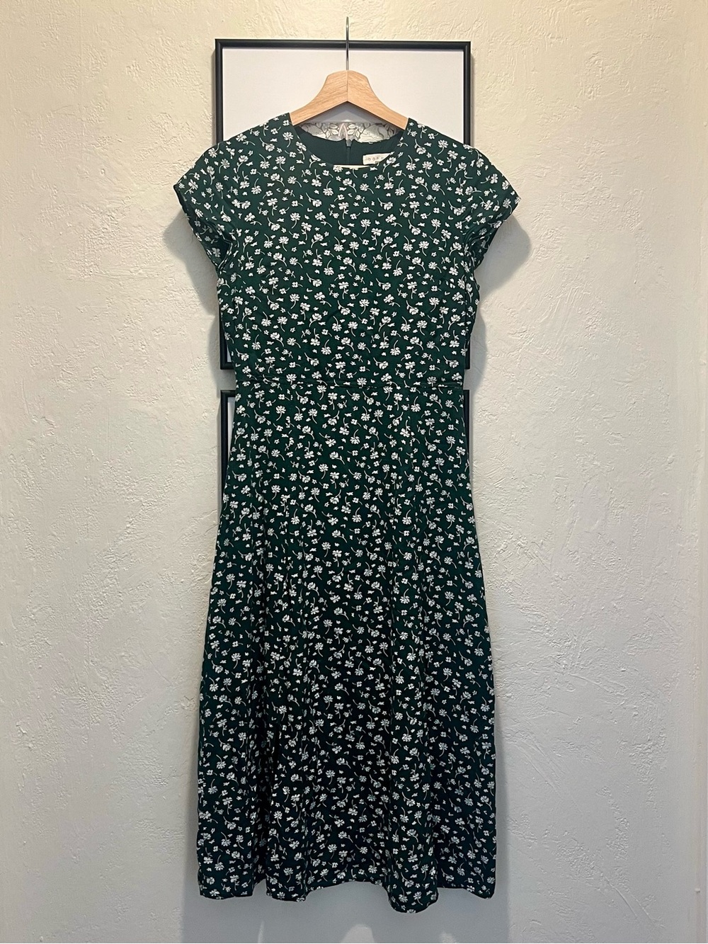 Bohme Dark Green Floral Midi Dress